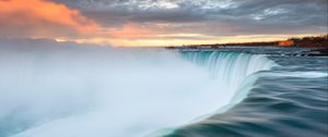 Preview wallpaper waterfall, cliff, water, nature