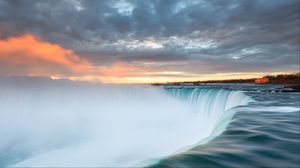 Preview wallpaper waterfall, cliff, water, nature
