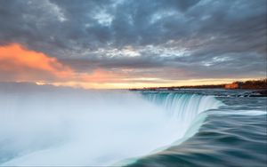 Preview wallpaper waterfall, cliff, water, nature