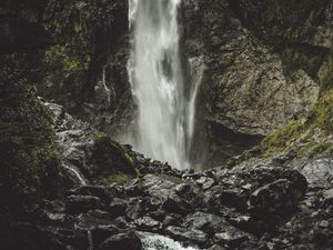 Preview wallpaper waterfall, current, stones