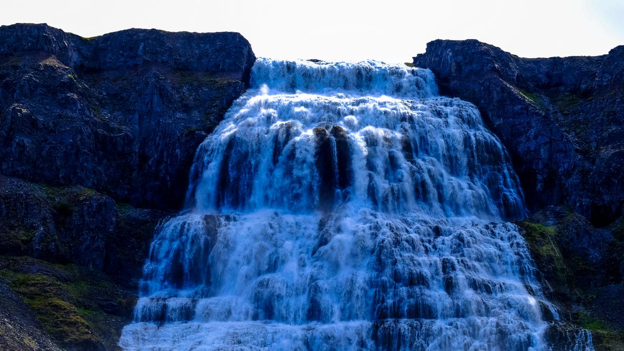 Wallpaper waterfall, current, water, breakage