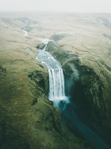 Preview wallpaper waterfall, fog, flow, water, break