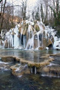 Preview wallpaper waterfall, france, cascade des truffes les planches, nature