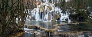 Preview wallpaper waterfall, france, cascade des truffes les planches, nature