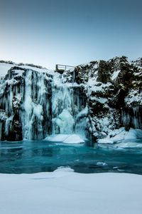 Preview wallpaper waterfall, frozen, ice, snow, winter