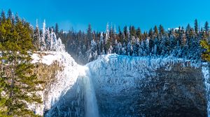 Preview wallpaper waterfall, frozen, ice, landscape, winter