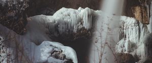 Preview wallpaper waterfall, ice, rocks, frost, winter