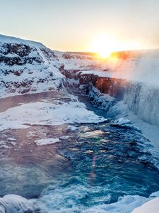 Preview wallpaper waterfall, ice, snow