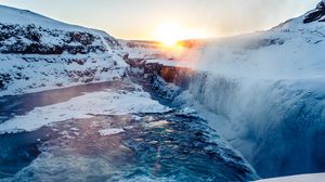 Preview wallpaper waterfall, ice, snow