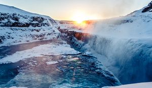 Preview wallpaper waterfall, ice, snow