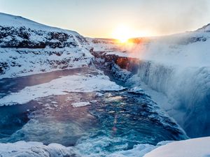 Preview wallpaper waterfall, ice, snow