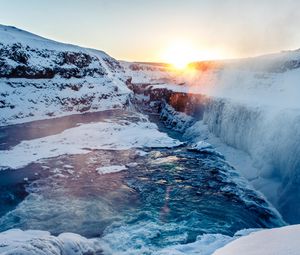 Preview wallpaper waterfall, ice, snow