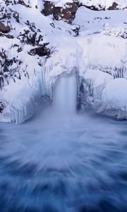Preview wallpaper waterfall, iceberg, snow, ice