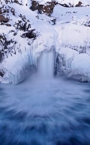 Preview wallpaper waterfall, iceberg, snow, ice