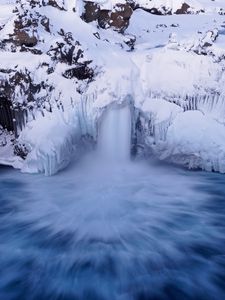 Preview wallpaper waterfall, iceberg, snow, ice