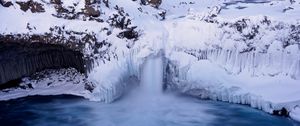 Preview wallpaper waterfall, iceberg, snow, ice