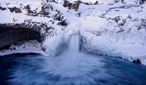 Preview wallpaper waterfall, iceberg, snow, ice