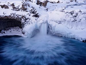 Preview wallpaper waterfall, iceberg, snow, ice