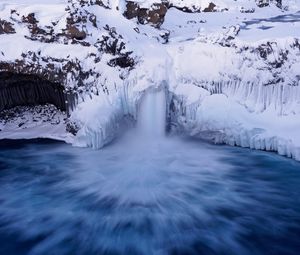 Preview wallpaper waterfall, iceberg, snow, ice