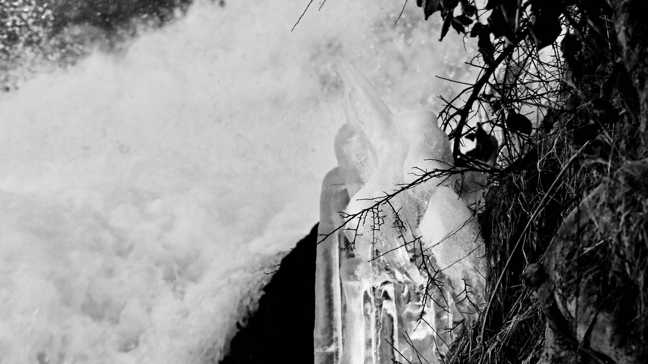 Wallpaper waterfall, icicles, nature, landscape