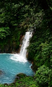 Preview wallpaper waterfall, lagoon, trees, jungle, landscape