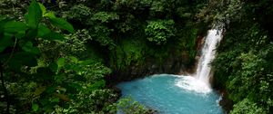 Preview wallpaper waterfall, lagoon, trees, jungle, landscape