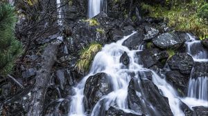 Preview wallpaper waterfall, landscape, cascade, stones