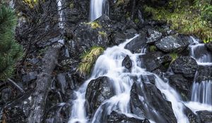 Preview wallpaper waterfall, landscape, cascade, stones