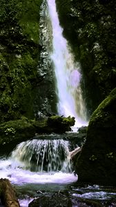 Preview wallpaper waterfall, landscape, nature, stones