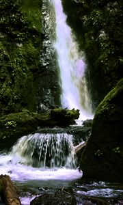 Preview wallpaper waterfall, landscape, nature, stones