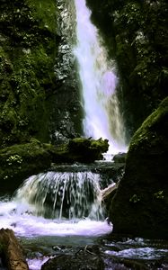 Preview wallpaper waterfall, landscape, nature, stones