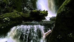 Preview wallpaper waterfall, landscape, nature, stones