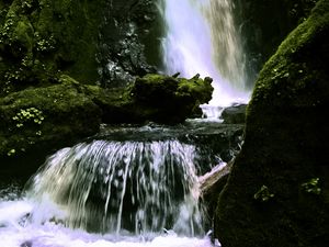 Preview wallpaper waterfall, landscape, nature, stones