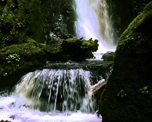 Preview wallpaper waterfall, landscape, nature, stones