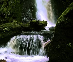 Preview wallpaper waterfall, landscape, nature, stones