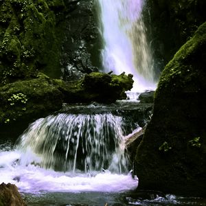 Preview wallpaper waterfall, landscape, nature, stones