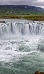 Preview wallpaper waterfall, landscape, nature, splashes, plain