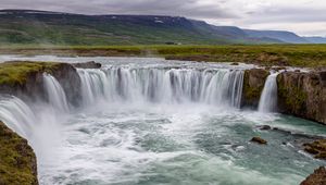 Preview wallpaper waterfall, landscape, nature, splashes, plain