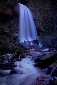 Preview wallpaper waterfall, landscape, stones, nature