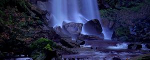 Preview wallpaper waterfall, landscape, stones, nature