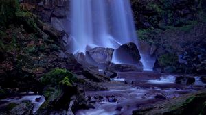 Preview wallpaper waterfall, landscape, stones, nature