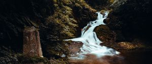 Preview wallpaper waterfall, landscape, stream, stones