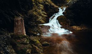 Preview wallpaper waterfall, landscape, stream, stones