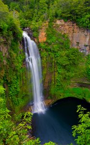 Preview wallpaper waterfall, landscape, trees, nature, lake