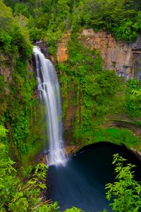 Preview wallpaper waterfall, landscape, trees, nature, lake