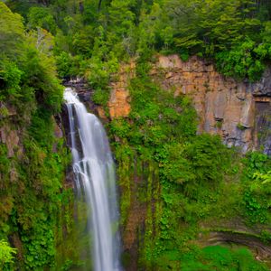 Preview wallpaper waterfall, landscape, trees, nature, lake