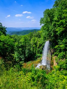 Preview wallpaper waterfall, landscape, trees, nature