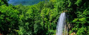 Preview wallpaper waterfall, landscape, trees, nature