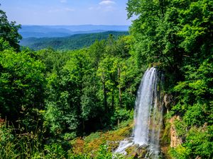 Preview wallpaper waterfall, landscape, trees, nature