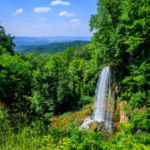 Preview wallpaper waterfall, landscape, trees, nature